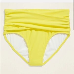 High-Waisted Wrap-Front Swim Bottoms Beam Me Up Yellow